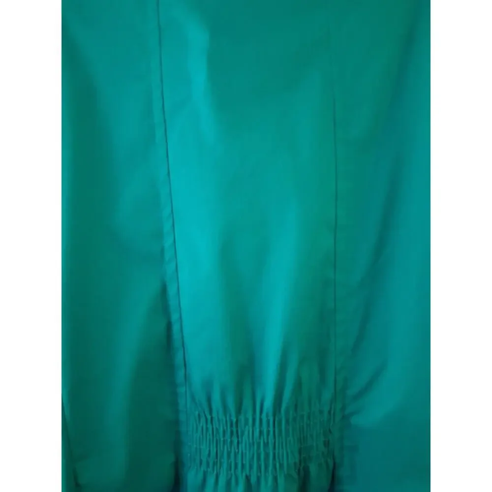 Motto Elegant Green Long-Sleeve Shirt Dress Shirred Waist Minimalist Capsule - Picture 6 of 8